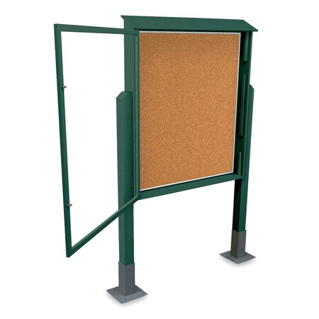 United Visual Products Sliding Door Indoor Enclosed Corkboard, 4 UV9025ACSH4824-SATIN-APRICOT
